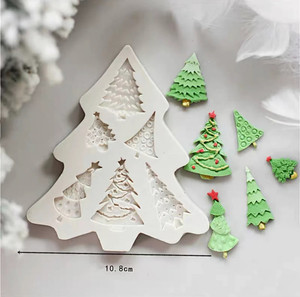 Mini Xmas Tree Silicone Mould - 6 Cavity Mini Xmas Tree Silicone Mould - 6 Cavity