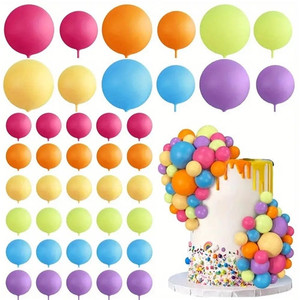 Vibrant rainbow ball cake decorations wired mix bright colours