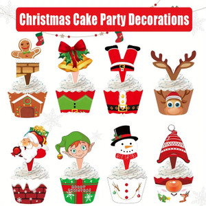 Christmas Cupcake Wrappers & Picks Christmas Cupcake Wrappers & Picks