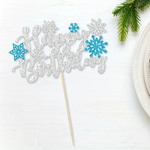 Glitter Snowflake Card Cake Topper Glitter Snowflake Card Cake Topper