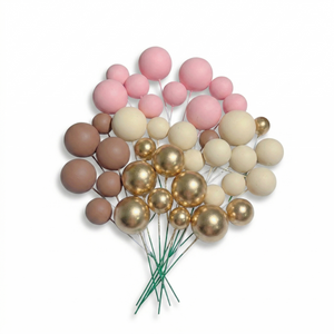 Neutral coloured ball cake decorations wired mix soft tones