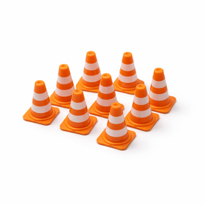 Miniature Road Cones Cake Decorations