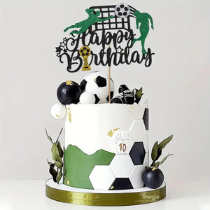 Soccer Football Cake Topper. Glitter Card