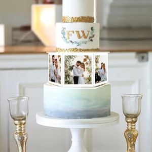 Acrylic Photo Frame Cake Stand. Unique Cake Design Acrylic Photo Frame Cake Stand. Unique Cake Design