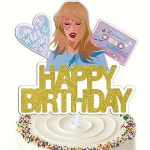 Swiftie Theme Acrylic Cake Topper. Perfect for Fans Swiftie Theme Acrylic Cake Topper. Perfect for Fans