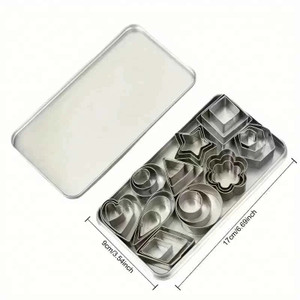 Mini geometric cutter set with assorted small shapes for fondant and cookie decorating