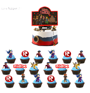 Roblox Theme Card Cake Toppers Roblox Theme Card Cake Toppers