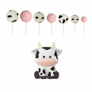 Cow Cake Topper Set