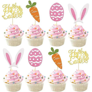 Easter Glitter Cupcake Picks x12 Easter Glitter Cupcake Picks x12