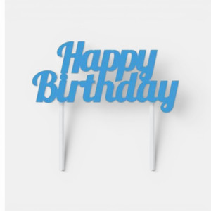 Blue Happy Birthday Cake Topper - The Cake Mixer