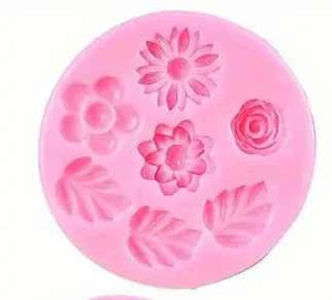 Flower & Leaf Silicone Mould - 7 Cavity Flower & Leaf Silicone Mould - 7 Cavity