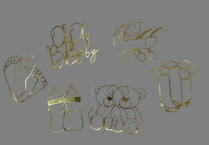 Gold Baby Shower Cupcake Cutouts Gold Baby Shower Cupcake Cutouts