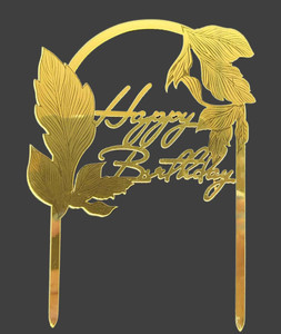 Happy Birthday Cake Topper - Gold Acrylic Happy Birthday Cake Topper - Gold Acrylic