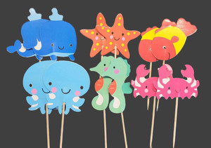 Sea Creature Cupcake Picks x12 Sea Creature Cupcake Picks x12