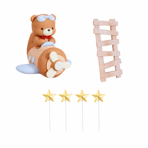 Teddy Bear Cake Topper Set