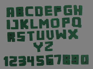 Individual Minecraft Font Edible Letters, green pixelated alphabet and number set for cake decorating. Individual Minecraft Font Edible Letters, green pixelated alphabet and number set for cake decorating.