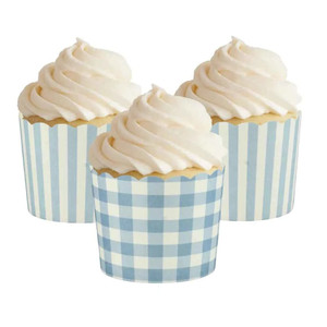 Blue Gingham Cupcake Cups x12 Blue Gingham Cupcake Cups x12