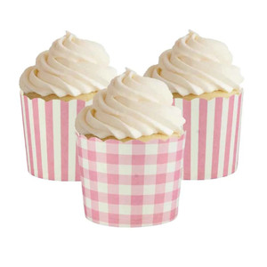 Pink Gingham Baking Cups x12 Pink Gingham Baking Cups x12