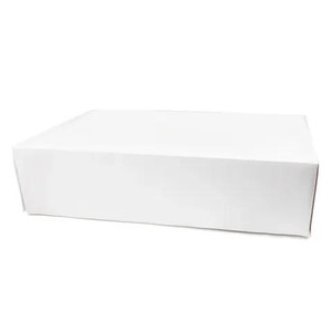 Cake Craft 19.5 x 14 x 4 Slab Cake Box, plain white rectangular cake storage box with lid Cake Craft 19.5 x 14 x 4 Slab Cake Box, plain white rectangular cake storage box with lid