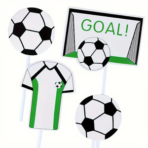 TM Cake Supplies Soccer/Football Card Cake Topper Set, themed soccer ball and goalpost cake toppers for sports-themed cakes. TM Cake Supplies Soccer/Football Card Cake Topper Set, themed soccer ball and goalpost cake toppers for sports-themed cakes.