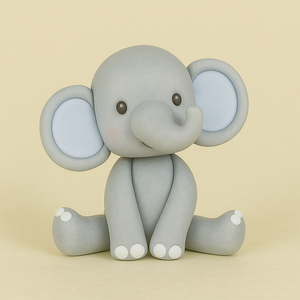 Soft Clay Elephant Cake Topper Soft Clay Elephant Cake Topper