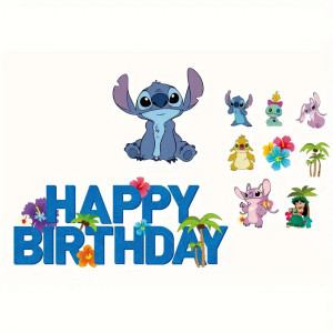 Lilo & Stitch Cake Topper Set – Happy Birthday Theme Lilo & Stitch Cake Topper Set – Happy Birthday Theme