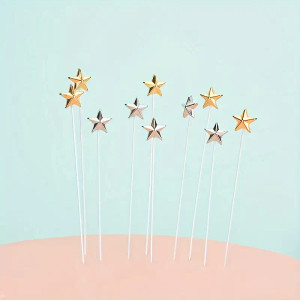 Metallic Star Cake Picks – Pack of 10 (Gold or Silver) – Auckland, NZ Metallic Star Cake Picks – Pack of 10 (Gold or Silver) – Auckland, NZ