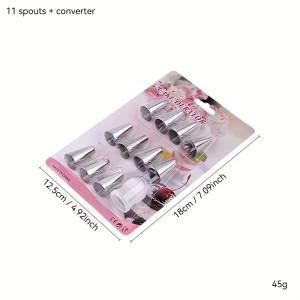 Beginner Piping Tip Set – 11 Nozzles + Coupler – Auckland, NZ Beginner Piping Tip Set – 11 Nozzles + Coupler – Auckland, NZ