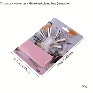 TM Cake Supplies Beginner Piping Set, 7 nozzles with coupler and reusable piping bag for cake decorating, in Auckland, NZ.