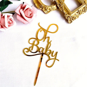 Oh Baby Gold Acrylic Cake Topper Oh Baby Gold Acrylic Cake Topper