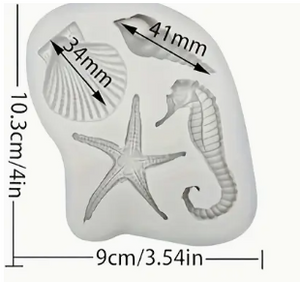Starfish & Seahorse Silicone Mould – Ocean Theme Starfish & Seahorse Silicone Mould – Ocean Theme