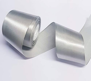 Silver Satin Ribbon – 2 Inch Wide, 2 Metres Long Silver Satin Ribbon – 2 Inch Wide, 2 Metres Long