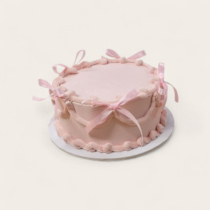 Pink Ribbon Vintage Buttercream Cake – Elegant & Sweet