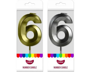 Go Bake GoBake Number Candle – 6, gold and silver number candles in decorative packaging for birthday celebration. Go Bake GoBake Number Candle – 6, gold and silver number candles in decorative packaging for birthday celebration.
