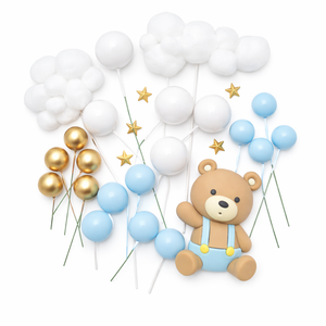 Teddy Bear Ball Cake Decorations Set