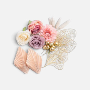Luxe Blush Floral Cake Decorations Set