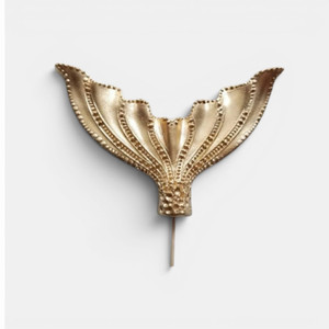 Handmade fondant gold mermaid tail cake topper