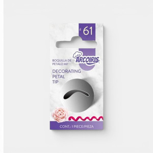 Arcoiris No.61 Petal Piping Tip for creating buttercream flowers, roses, petals, swags and decorative cake borders.