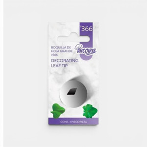 Arcoiris No.366 Large Leaf Piping Tip for creating buttercream leaves, greenery, foliage and floral cake decorations.