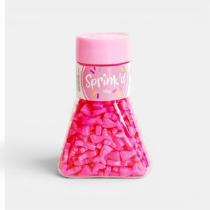 Sprink'd Pink Mermaid Tails sprinkles in a 100g shaker bottle for mermaid cake decorating