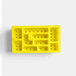 Building block silicone chocolate mould with multiple brick shapes for fondant, chocolate and themed cake decorations