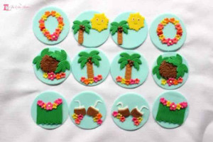 Luau Theme Fondant Cupcake Toppers. Set of 12 Luau Theme Fondant Cupcake Toppers. Set of 12