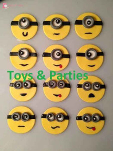 Handmade Minion Edible Cupcake Toppers x12 Handmade Minion Edible Cupcake Toppers x12