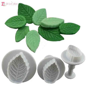 Rose Leaf Plunger Cutters, Set of 3. Cake Decorating Essentials Rose Leaf Plunger Cutters, Set of 3. Cake Decorating Essentials