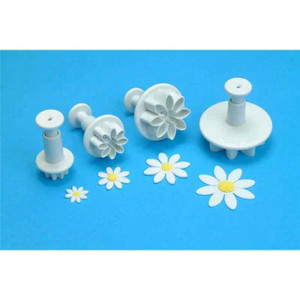Daisy Plunger Cutter Set. 4 Piece Set. Cake Decorating Essential Daisy Plunger Cutter Set. 4 Piece Set. Cake Decorating Essential