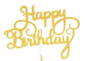 Gold Happy Birthday Gold Cake Topper Gold Happy Birthday Gold Cake Topper