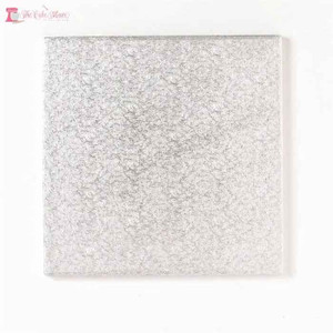 12 inch Silver Square 9mm Masonite Cake Board. 12 inch Silver Square 9mm Masonite Cake Board.
