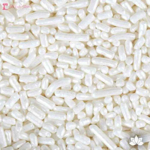 Pearl White Sprinkle Hail/ Jimmies 30gm Pearl White Sprinkle Hail/ Jimmies 30gm