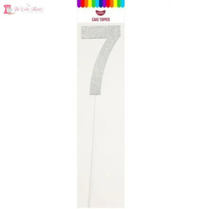 Number 7 Silver Card Cake Topper Number 7 Silver Card Cake Topper