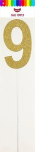 Number 9 Gold Card Cake Topper Number 9 Gold Card Cake Topper